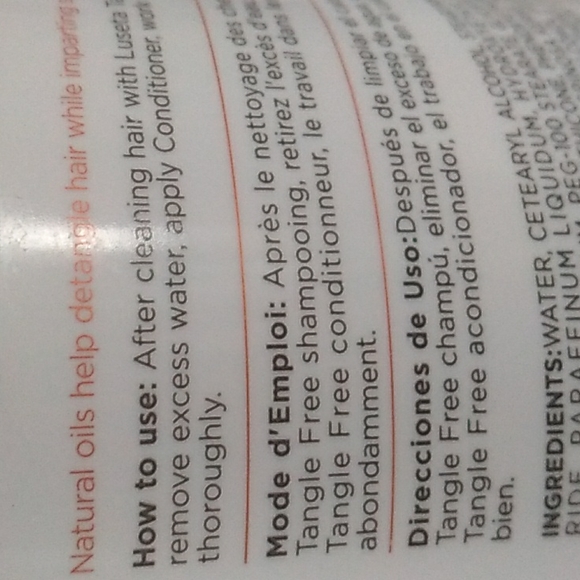 LUSETA Tangle Free Conditioner 33.8 FL. OZ. - Picture 4 of 5